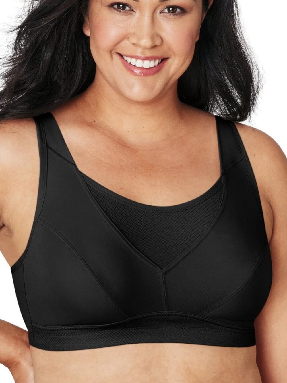 Playtex Women's Secrets Bounce Control Wireless Bra, Black, 44DD